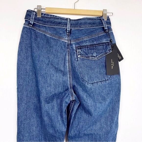 RAG & BONE Mia Yoke Straight Leg Jeans belts tie at waist clean Vincent wash 27 - Picture 11 of 12